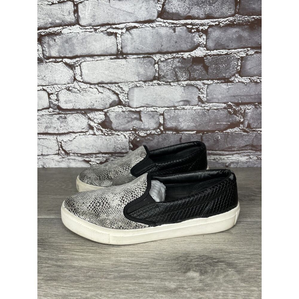 Top Shop Gray Black Snakeskin Print Sneakers Shoes Women Sz 38EU/7.5M US READ